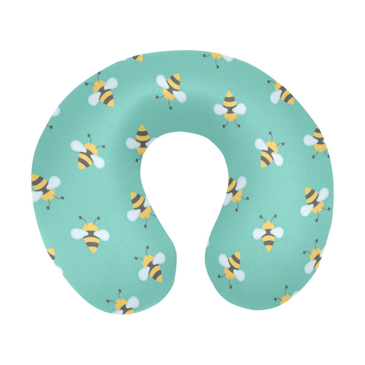 Bee Pattern Print Design 01 U-Shaped Travel Neck Pillow