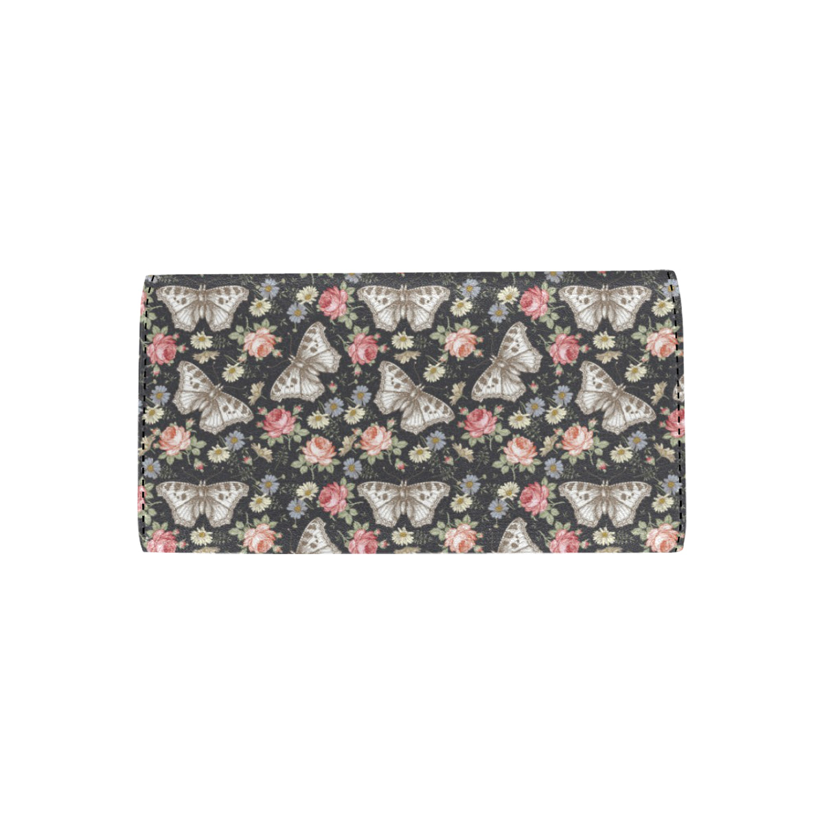 Butterfly Flower Pattern Print Design 07 Women's Trifold Wallet