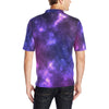 Celestial Purple Blue Galaxy Men Polo Shirt