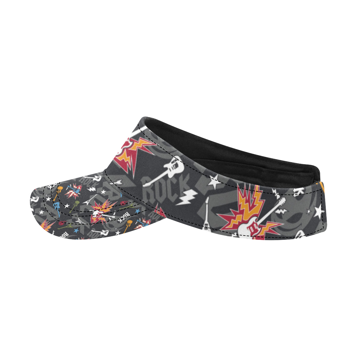 Rock and Roll Pattern Print Design A01 Unisex Sun Visor