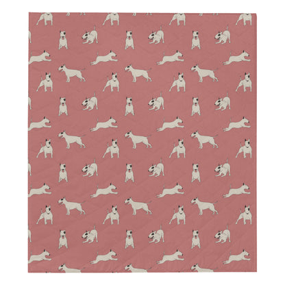 Bull Terriers Pattern Print Design 09 Premium Quilt