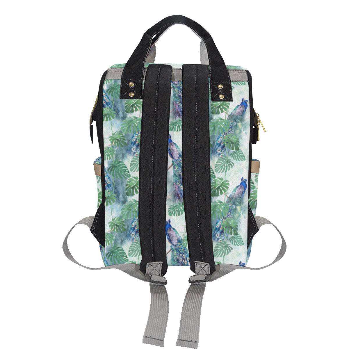 Peacock Pattern Print Design A02 Diaper Bag Backpack