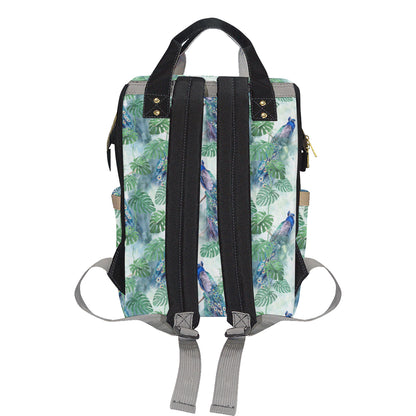 Peacock Pattern Print Design A02 Diaper Bag Backpack
