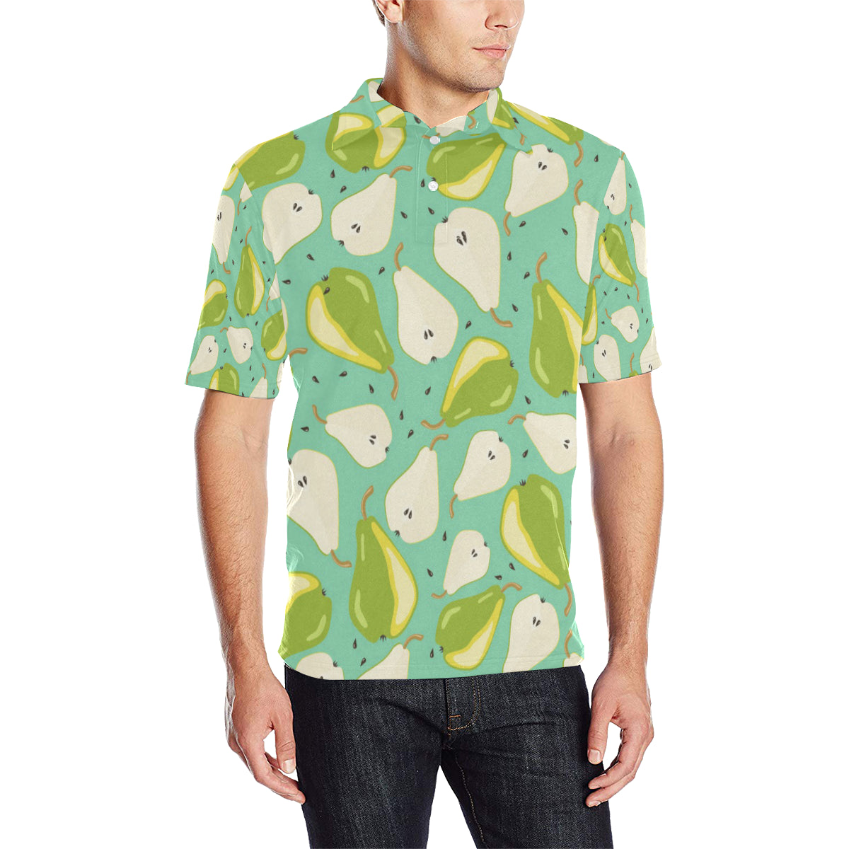 Pear Pattern Print Design PE04 Men Polo Shirt