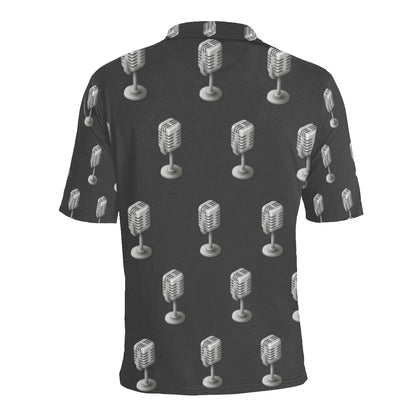 Microphone Vintage Pattern Print Design 01 Men Polo Shirt
