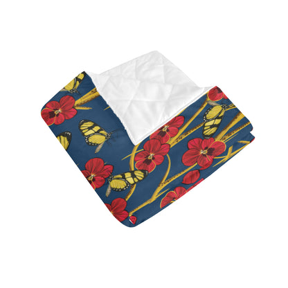 Pansy Pattern Print Design A01 Premium Quilt