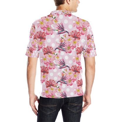 Bird Of Paradise Pattern Print Design BOP011 Men Polo Shirt
