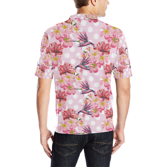 Bird Of Paradise Pattern Print Design BOP011 Men Polo Shirt