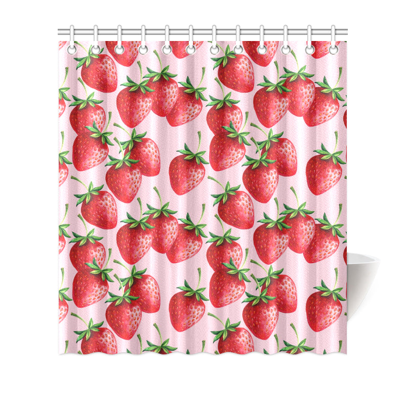 Strawberry Pattern Print Design SB03 Shower Curtain