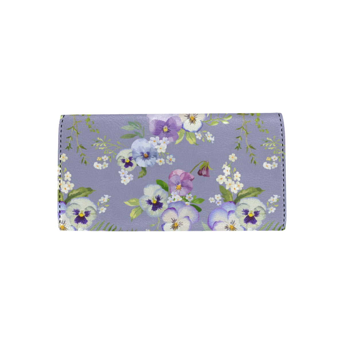 Pansy Pattern Print Design PS05 Women's Trifold Wallet