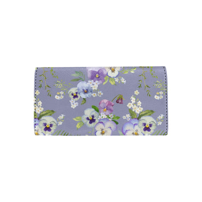 Pansy Pattern Print Design PS05 Women's Trifold Wallet