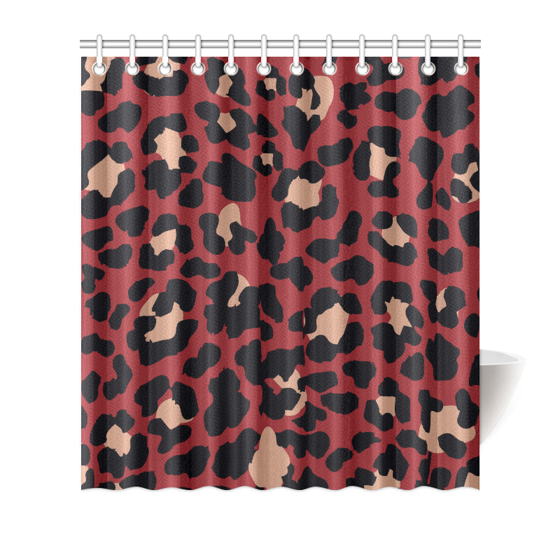Cheetah Red Print Pattern Shower Curtain