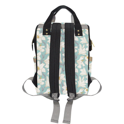 Lily Pattern Print Design 02 Diaper Bag Backpack