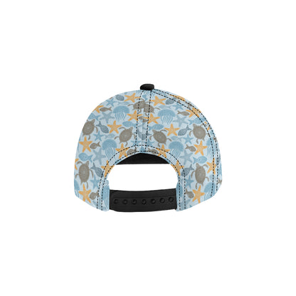 Polynesian Jellyfish Turtle Print Snapback Cap