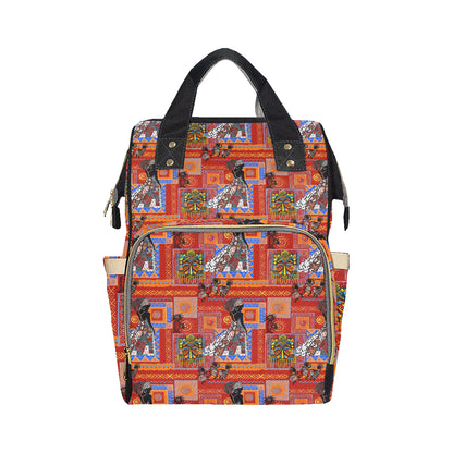 African Print Pattern Diaper Bag Backpack