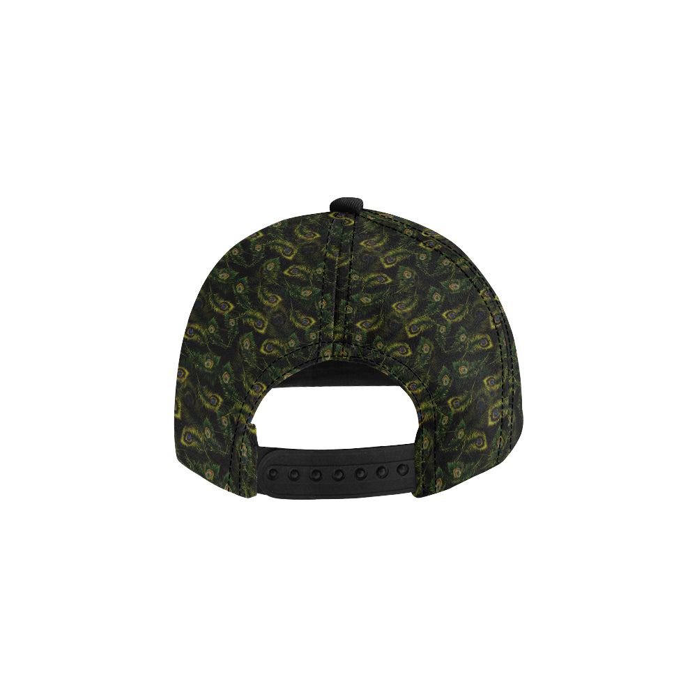 Peacock Feather Pattern Design Print Snapback Cap
