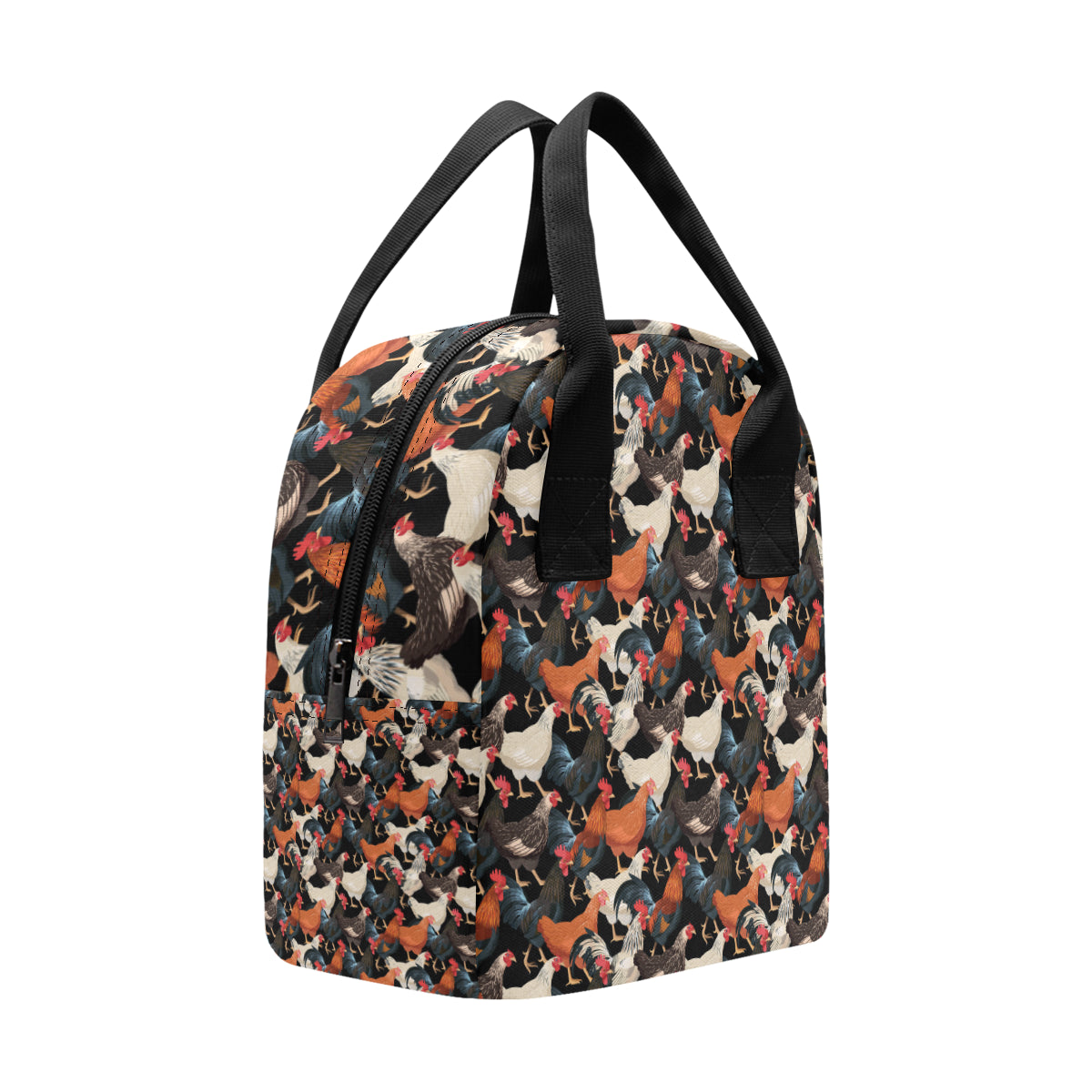Chicken Print Pattern Insulated Lunch Bag