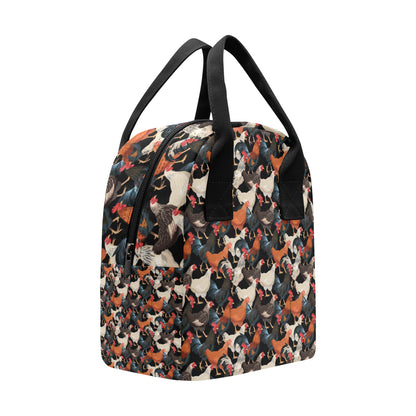Chicken Print Pattern Insulated Lunch Bag