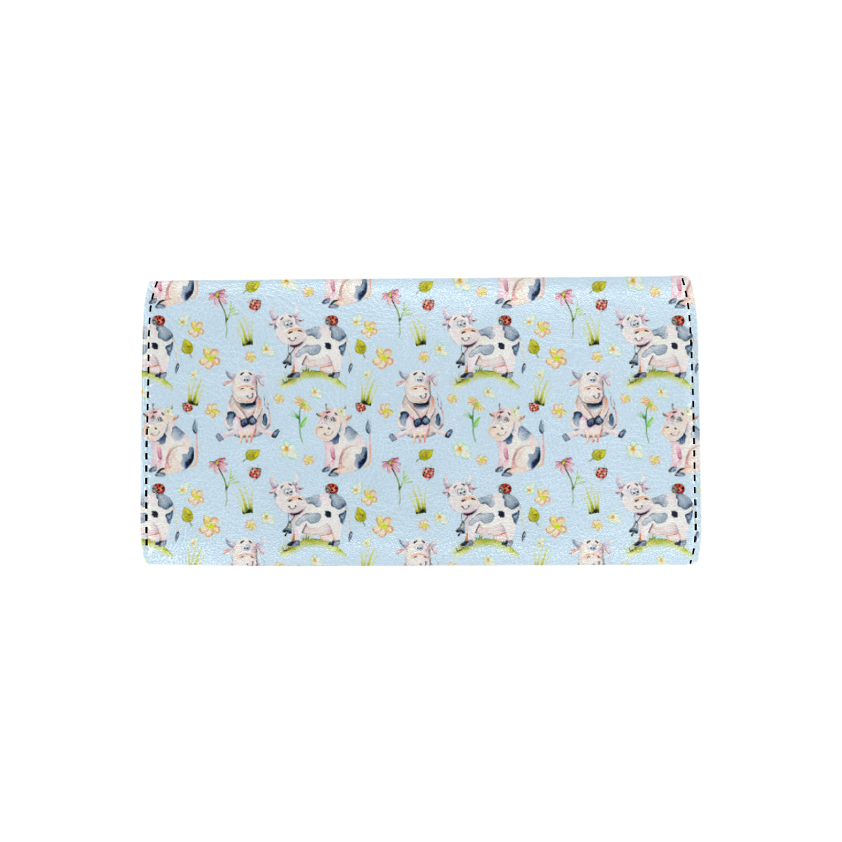 Cow Happy Pattern Print Design 05 Women's Trifold Wallet