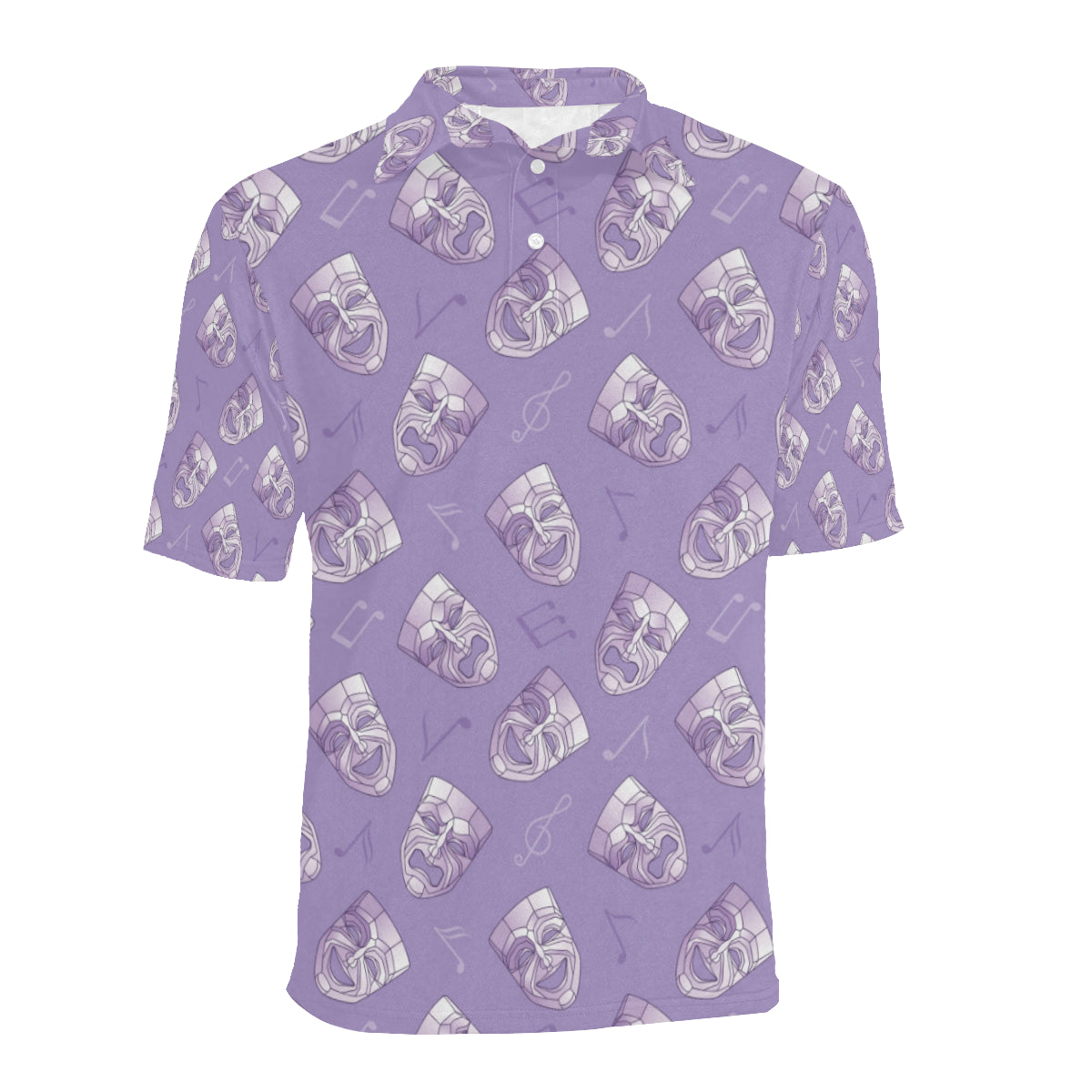 Acting Mask Pattern Print Design 05 Men Polo Shirt