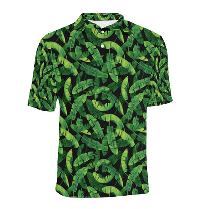 Banana Leaf Pattern Print Design 02 Men Polo Shirt