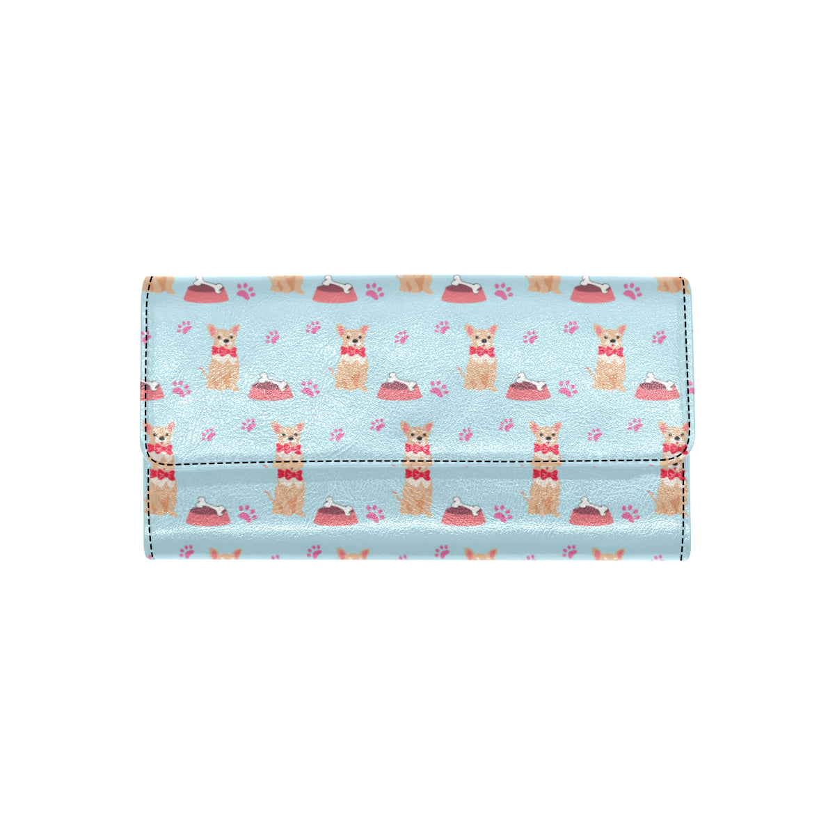 Chihuahua Pattern Print Design 05 Women's Trifold Wallet
