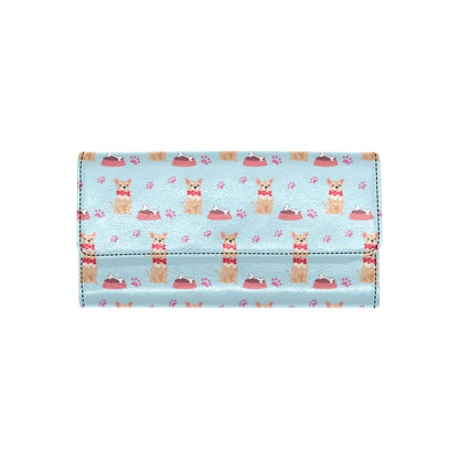 Chihuahua Pattern Print Design 05 Women's Trifold Wallet