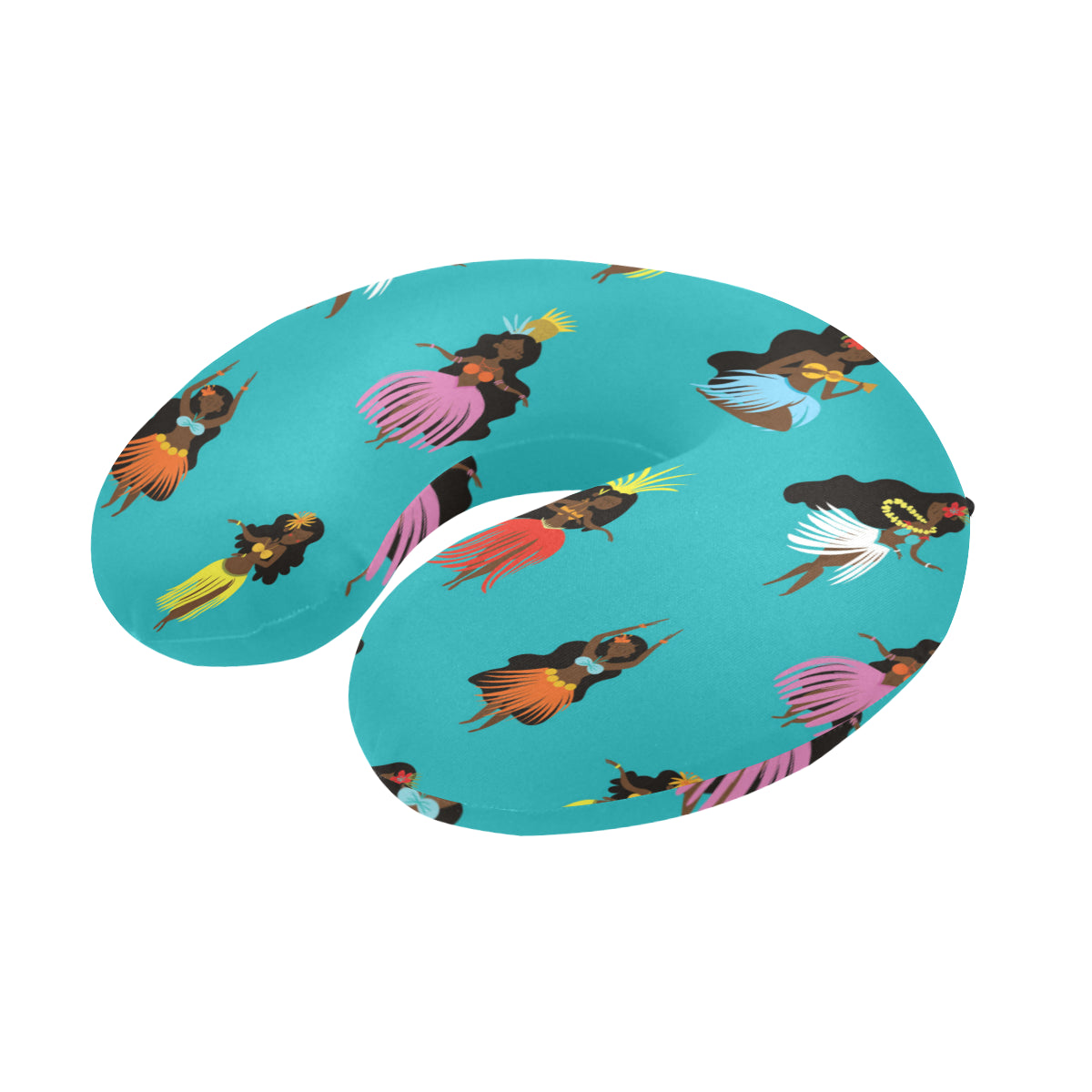 Hula Dancers Pattern Print Design 04 U-Shaped Travel Neck Pillow