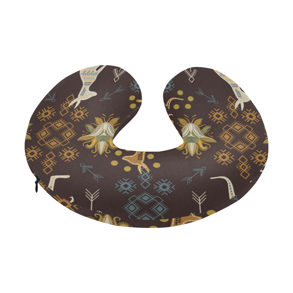 Kangaroos Pattern Print Design 03 U-Shaped Travel Neck Pillow