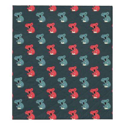 Koala Pattern Print Design 02 Premium Quilt