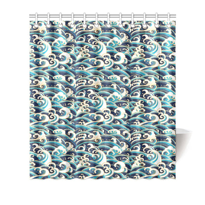 Surf Wave Pattern Shower Curtain