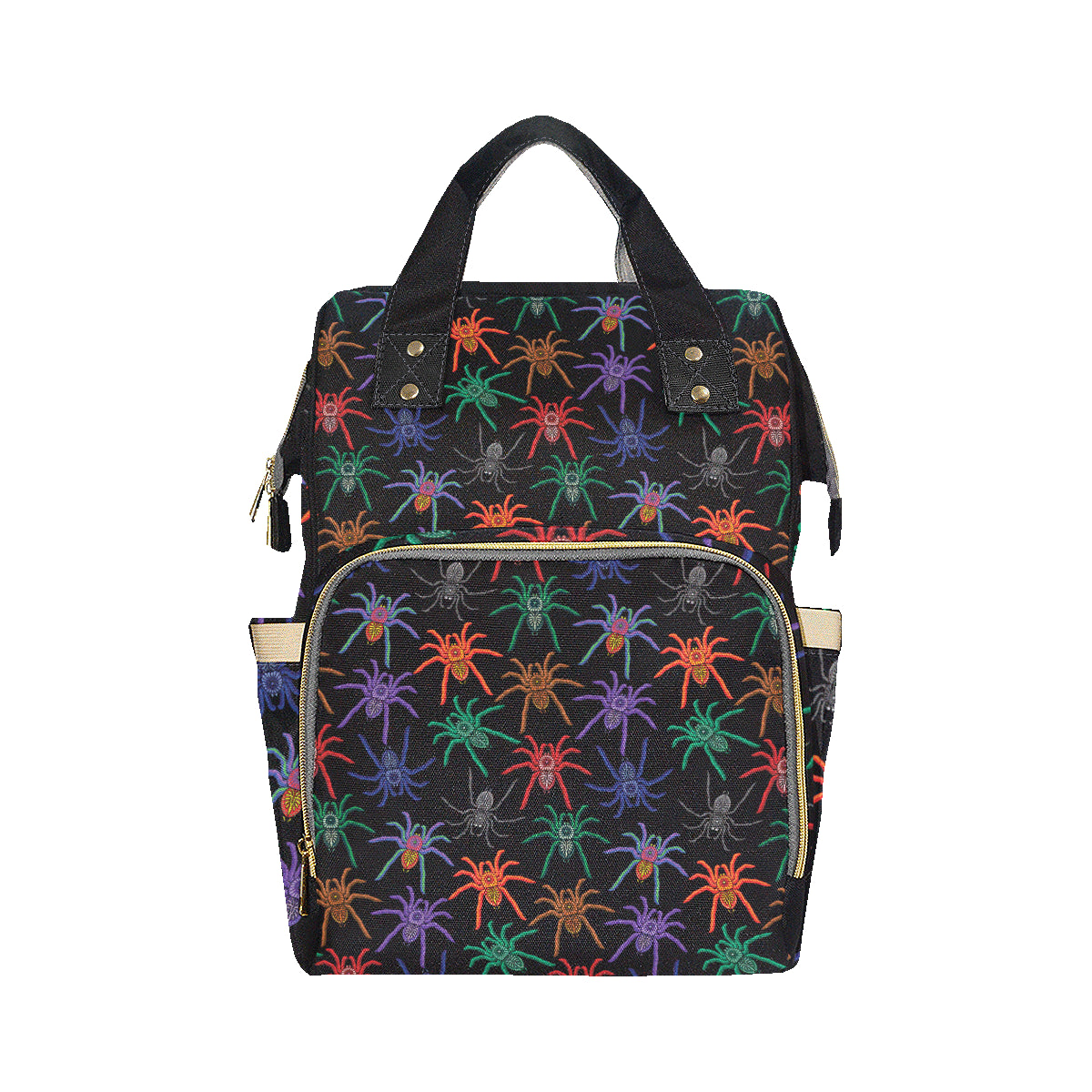 Tarantula Neon Color Pattern Print Design 03 Diaper Bag Backpack