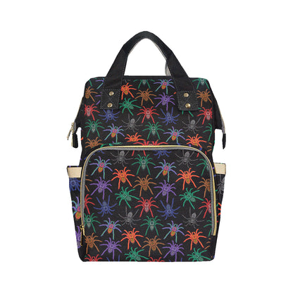 Tarantula Neon Color Pattern Print Design 03 Diaper Bag Backpack