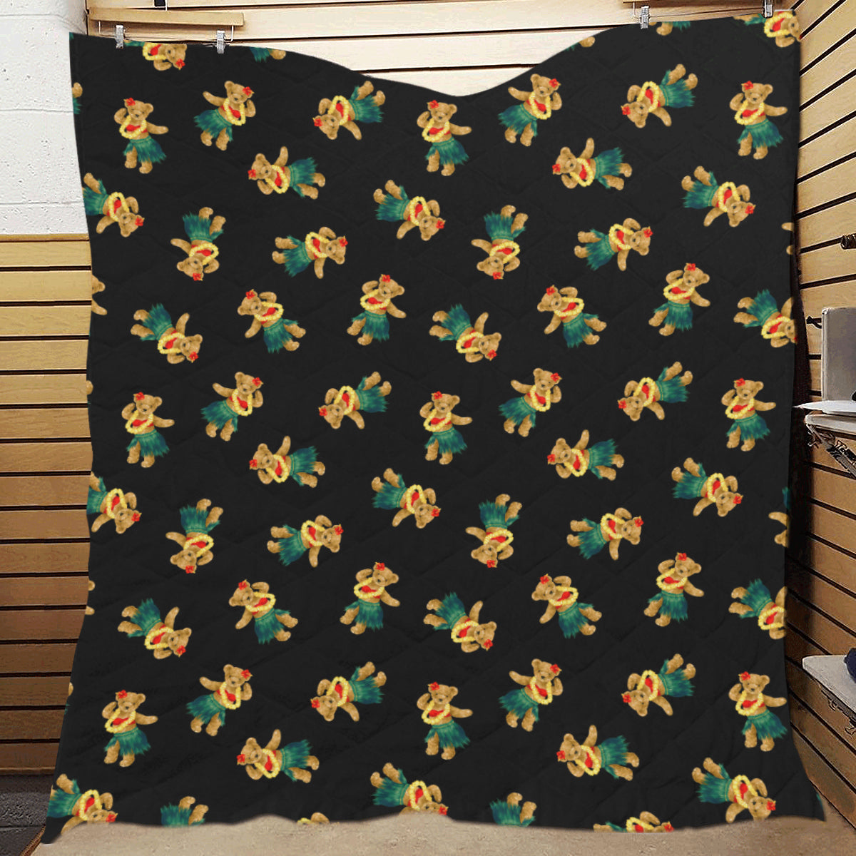 Hula Bear Pattern Print Design 06 Premium Quilt
