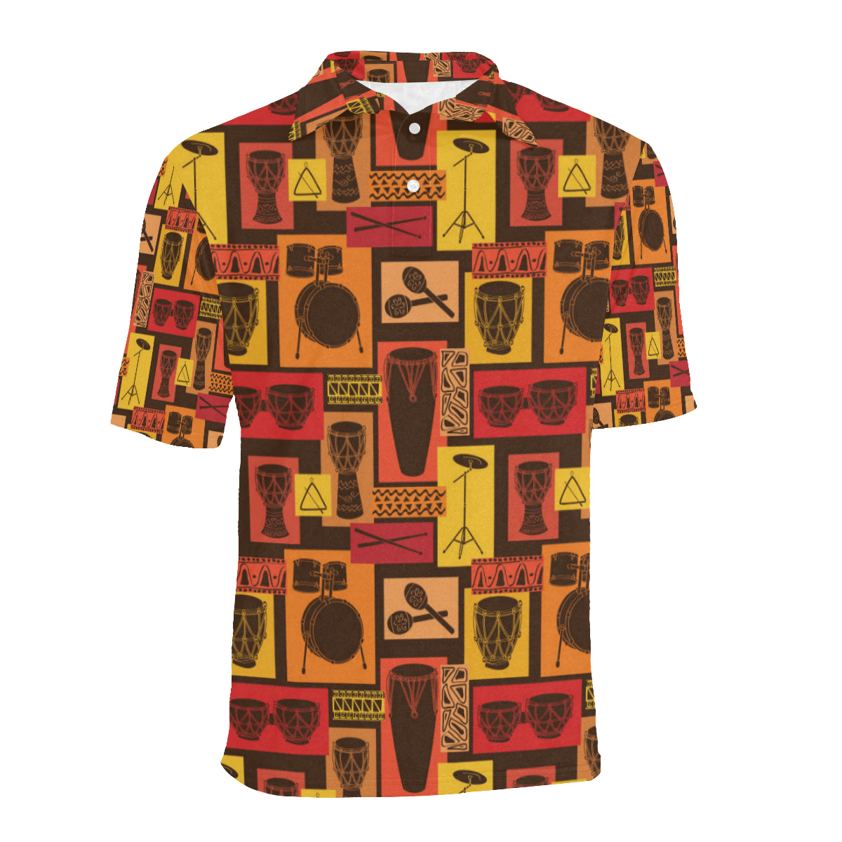 Percussion Pattern Print Design 02 Men Polo Shirt