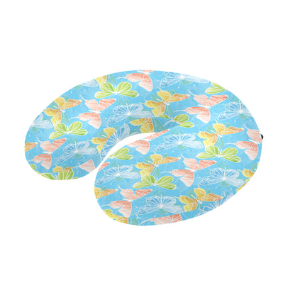 Butterfly Pattern Print Design 05 U-Shaped Travel Neck Pillow