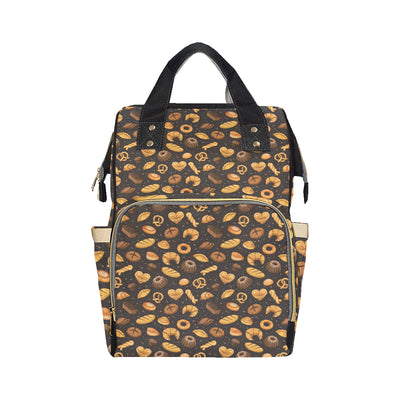 Bread Pattern Print Design 05 Diaper Bag Backpack