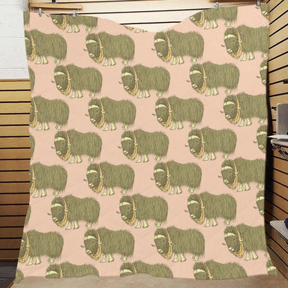Yak Pattern Print Design 01 Premium Quilt