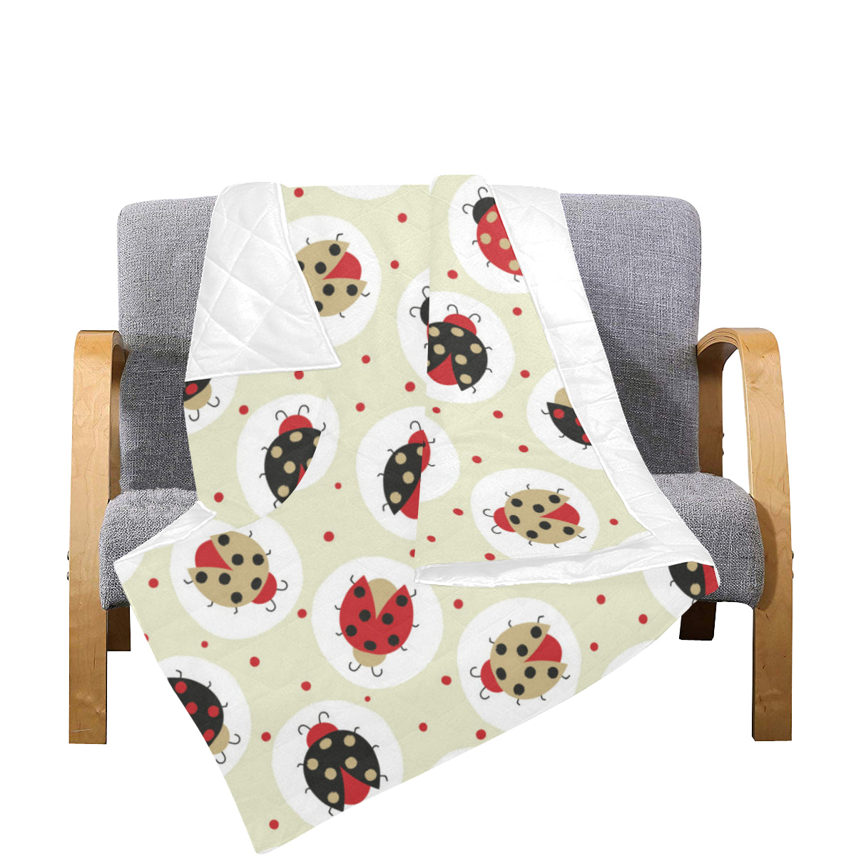 Ladybug Pattern Print Design 03 Premium Quilt