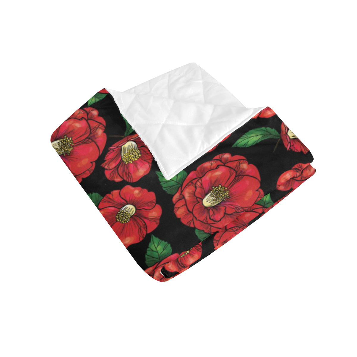 Camellia Pattern Print Design CM07 Premium Quilt