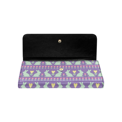Rabbit Pattern Print Design RB01 Women's Trifold Wallet
