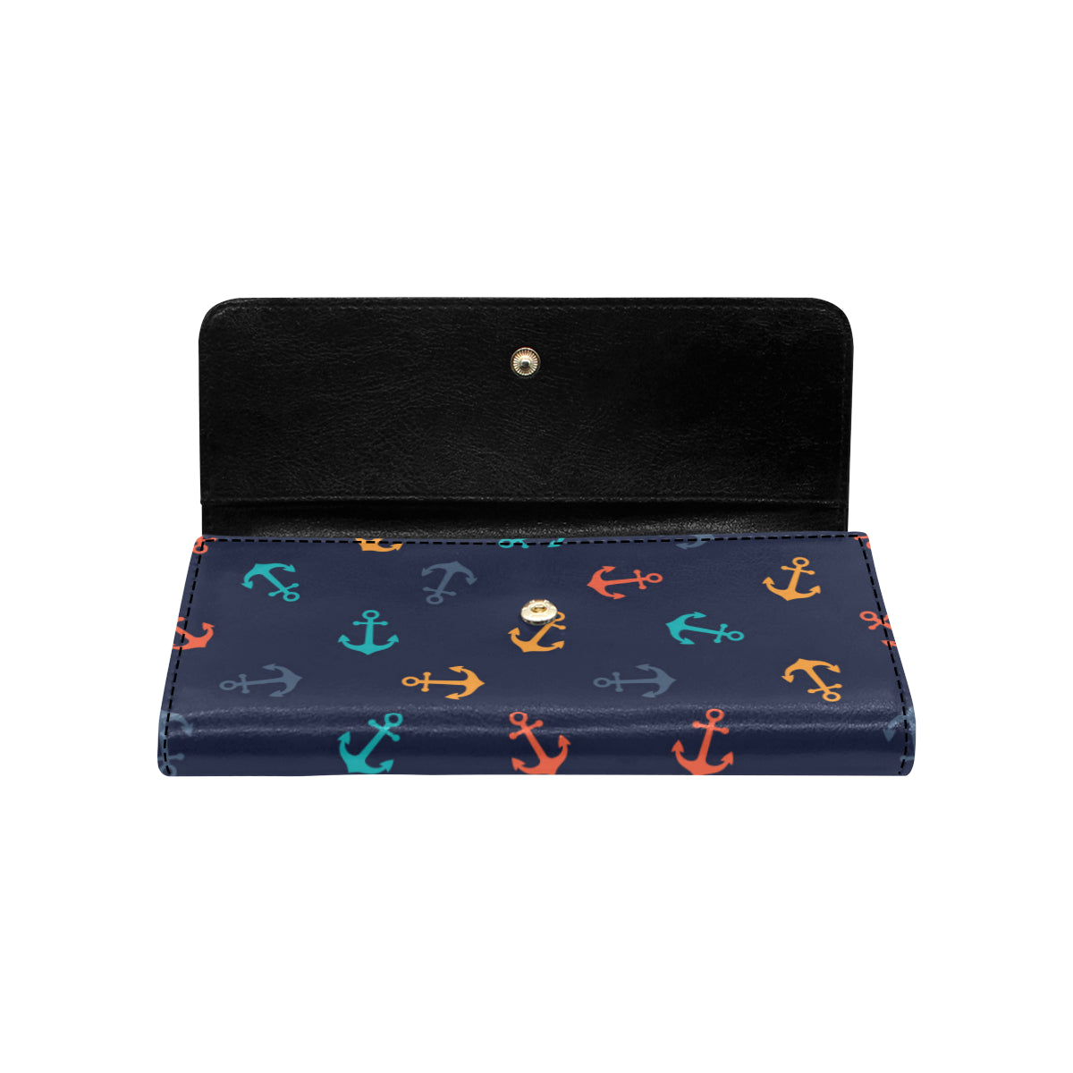 Anchor Pattern Print Design 05 Women's Trifold Wallet