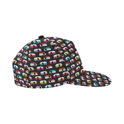 Camper Caravan Pattern Snapback Cap
