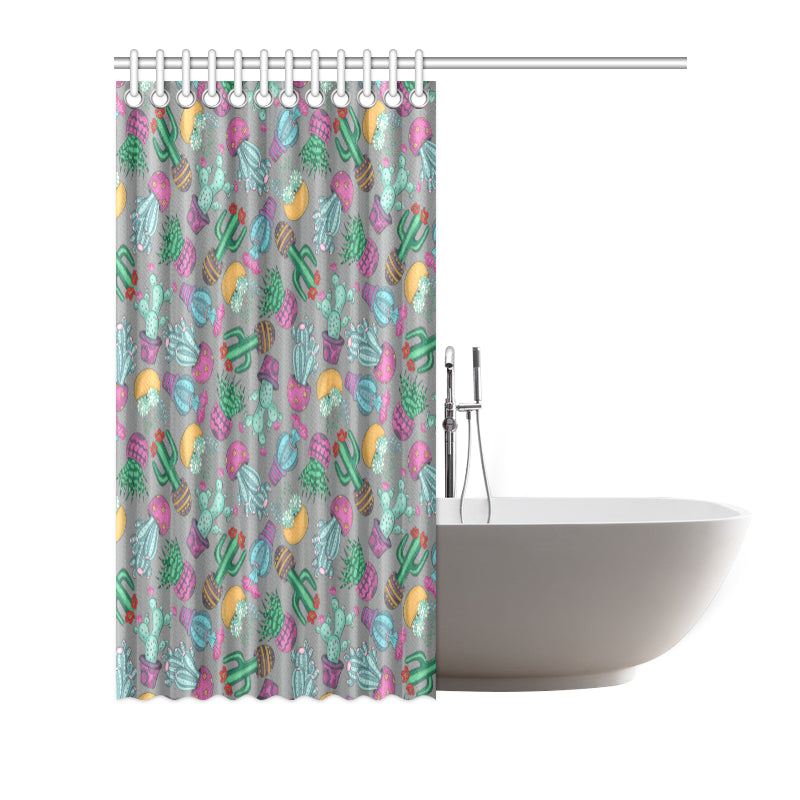 Cactus Colorful Print Pattern Shower Curtain