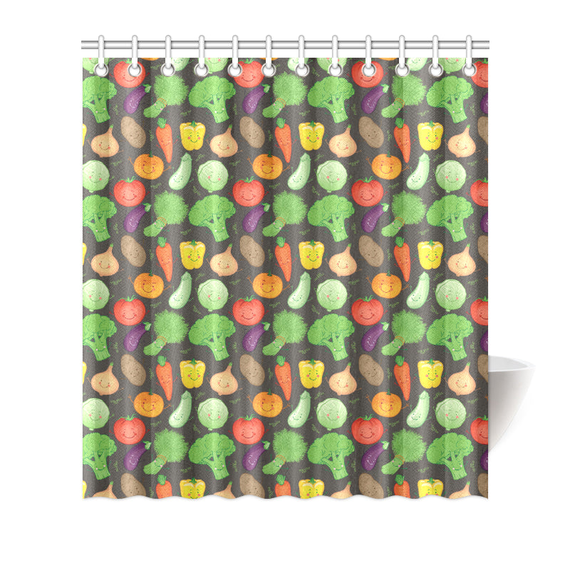 Vegan Funny Themed Design Print Shower Curtain