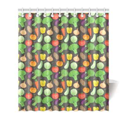 Vegan Funny Themed Design Print Shower Curtain