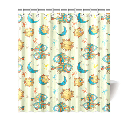 Pisces Pattern Print Design A03 Shower Curtain