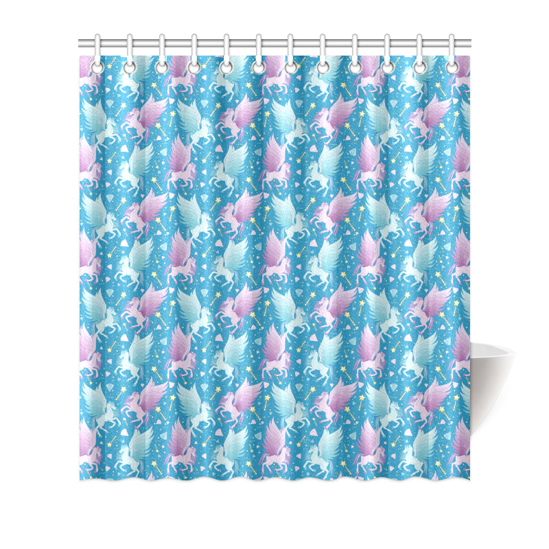 Pegasus Pattern Print Design 04 Shower Curtain