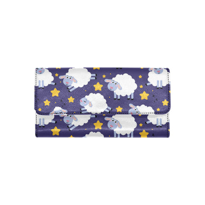 Sheep Pattern Print Design 03 Women's Trifold Wallet