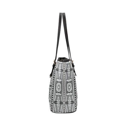 Polynesian Tattoo Design Leather Tote Bag